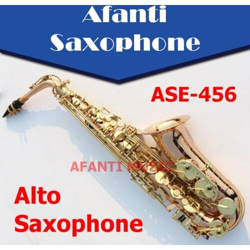Afanti Music Eb Phosphor Copper body Electrophoresis Gold Alto Saxophone (ASE-456)