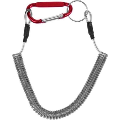 1pc Fishing Pole Rod Fishing Lanyards Boating Ropes Coiled Fish Missed Rope Protective Steel Rope Line Tackle Accessories