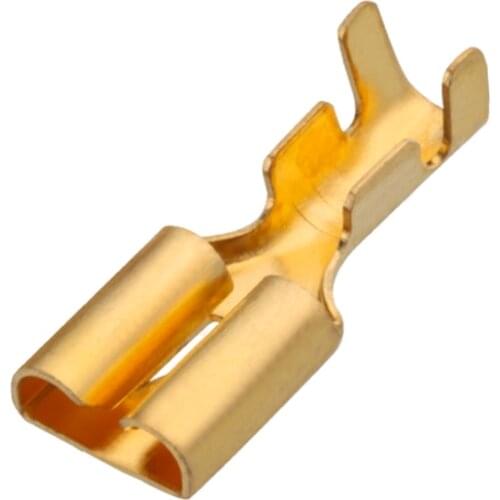 100pcs/200pcs H62 brass tinned 6.3mm automotive terminal Automotive connector female terminal E6.3B