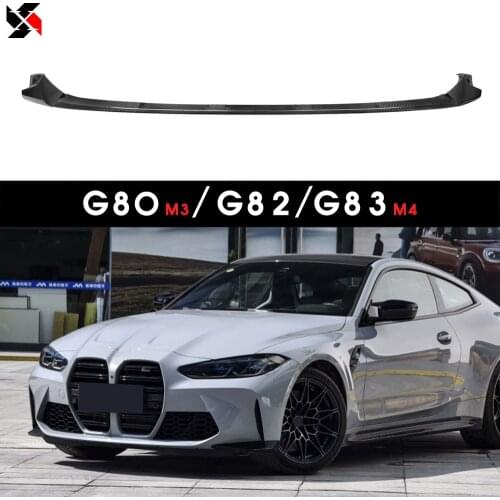 3 PCS Car Front Bumper Lip Body Kit Spoiler Splitter Real Dry Carbon Fiber Bumper Canard Lip Splitter For BMW G80 M3 G82 G83 M4