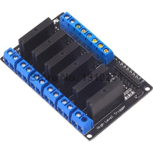 5V 12V 24V 3-24V 6 Channel Solid State Relay Module High Level Trigger DC-AC/DC-DC 250V 2A Output with Resistive Fuse