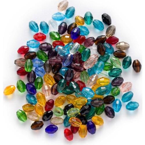 50pcs Oval Faceted Crystal Glass loose spacer Beads Jewelry Making DIY Handmade Headwear Bracelet Wholesale 6-11mm