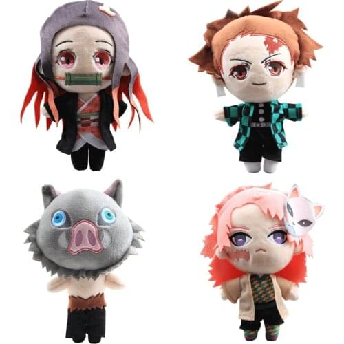 9 Styles 20cm Demon Slayer: Kimetsu no Yaiba Douma Tomioka Giyu Hashibira Inosuke Plush Toys Doll Peluche Big Size Kids Gift
