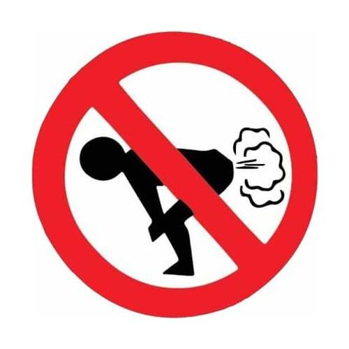 Car styling 12CM No Farting Car Sticker Funny Ass PVC Decal