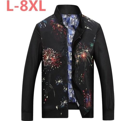 Plus size new 8XL 7XL spring autumn Mens New Casual Jacket Male Mandarin Collar Men Coat Comfortable Slim Mens Jackets