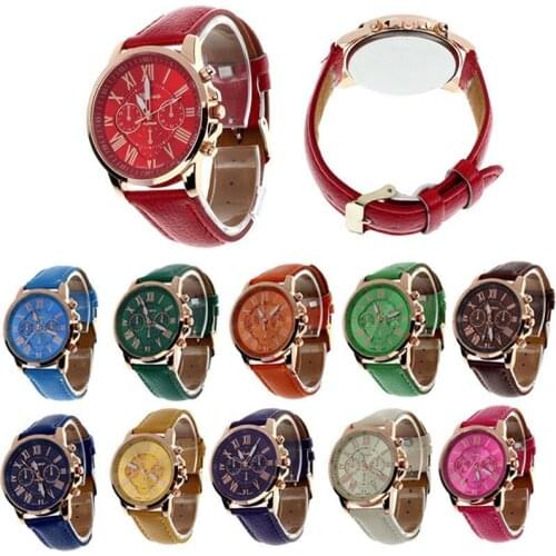 Fashion Women Men Leather Band Quartz Analog Wrist Watch Luxury Fashion Black White Gold Ladies Unisex Watches Montre Femme