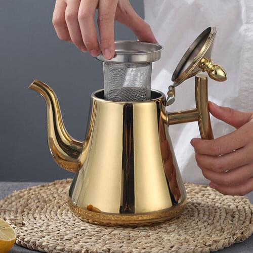 1/1.5/2L Stainless Steel Kettle With Filter Mesh Thickened Kettle Teapot Teapot Gas Stove Induction Cooker Heating Metal Kettle