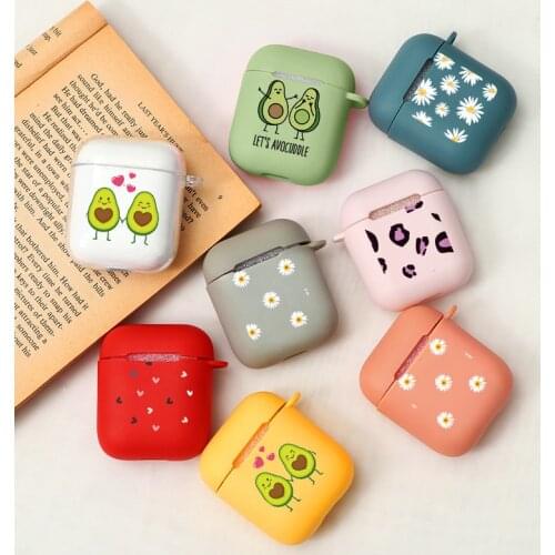 Silicone Candy Color Avocado Flower Case For Airpods Shockproof Cover For AirPods Air Pods 1 2 Earphone Cases Protector TPU Case