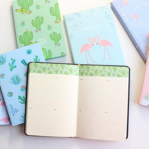 Domikee cute cartoon colored school hardcover diary notebooks stationery,candy student weekly planner agenda organizer,A6
