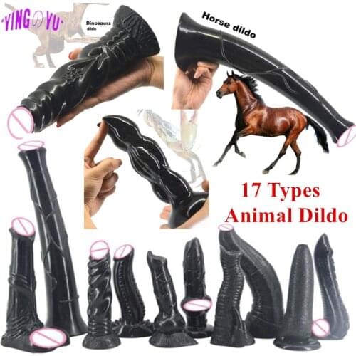 Huge Animal Dildo Long Dog Horse Wolf Penis With Suction Cup Big Dick Sex Toys For Woman Vagina Anal Masturbator Adult Products