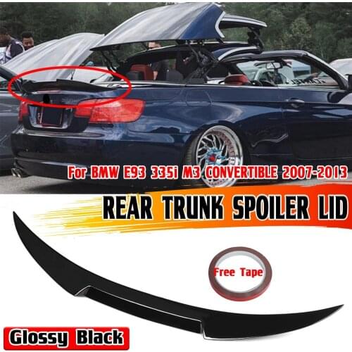 Glossy Black E93 Car Rear Spoiler Wing Trunk Lip M4 Style Car Tail Wing Decoration For BMW E93 335i M3 CONVERTIBLE 2007-2013