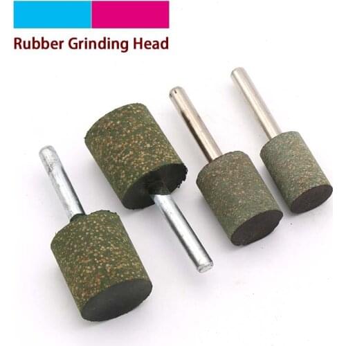 2pcs 6mm Shank Sesame Sponge Rubber Grinding Head Mounted Point for Metalworking Finish Polish Grinder Rotary Tools