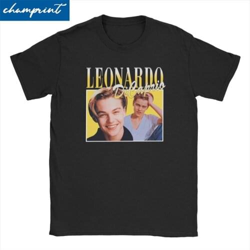 Men Women Leonardo Dicaprio T Shirt 90s Leo Cotton Tops Vintage Short Sleeve Crewneck Tee Shirt Classic T-Shirt