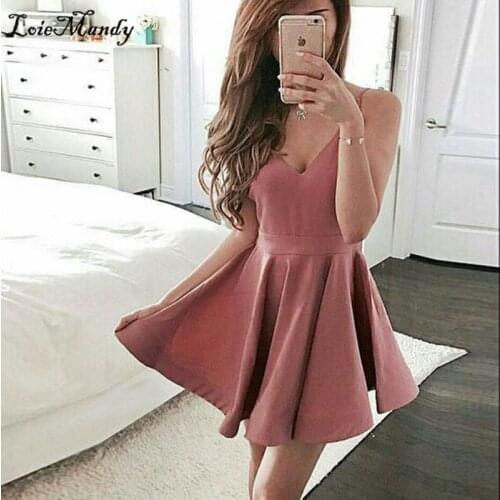 Perfect V-neck Short Prom Dresses 2021 Red Black Cocktail Party Gowns For Women Cheap Plus Size Vestidos largos de fiesta