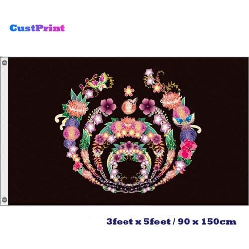 CustPrint 3ft x 5ft Flower Bassnectar Decorative Flag 100D Polyester Custom Printed Flags