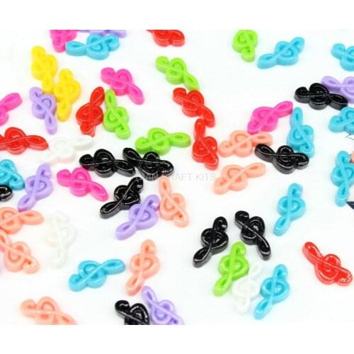 400pcs Resin Musical Note Cabochons, Clef Note , Music 14mm Cabochon Flatback for Jewellery Making SH124