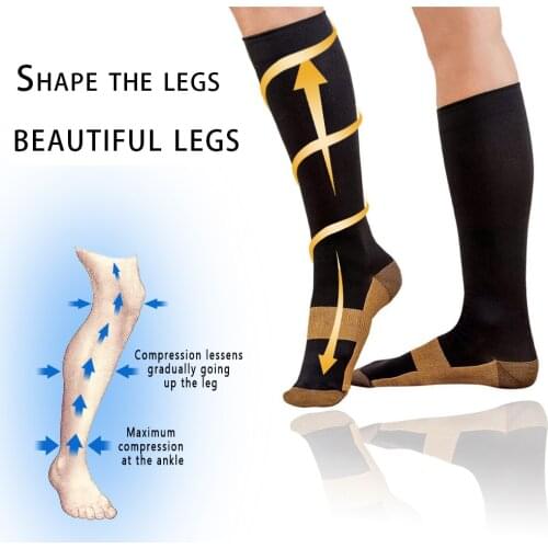 24 Styles 15-20 MmHg Compression Socks Womens Mens Anti-Fatigue Pain Relief Knee High Socks Nylon Fitness Sports Camping