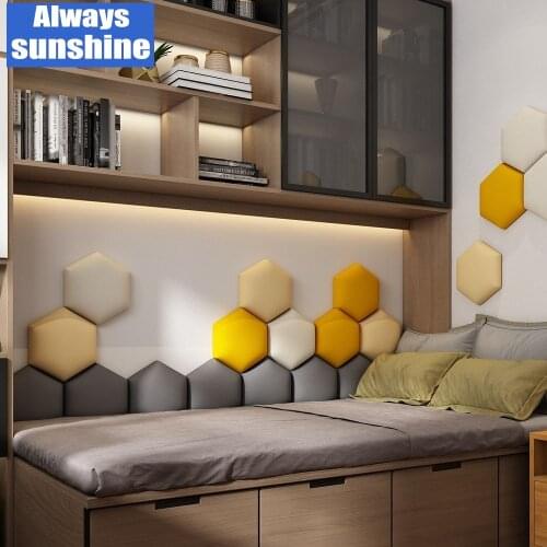 Hot - Selling Fashion Headboard Hexagonal Soft Bag, Comfortable And Soft, Headboard Background Decorative Painting Adhesive