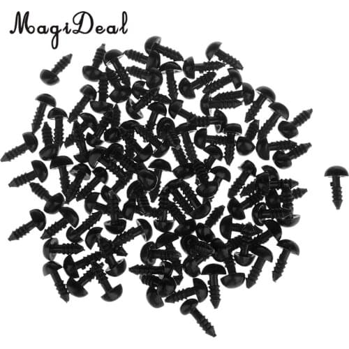 MagiDeal High Quality 100Pcs Plastic DIY Craft Animal Triangle Nose for Bear Dog Animal Toy Puppets Doll Black 7x9mm
