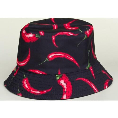 Cartoon Outdoor Shopping Hat Red Pepper Fisherman Hat Men And Women Double Basin Hat Leisure Shopping Travel Hat Men And Women
