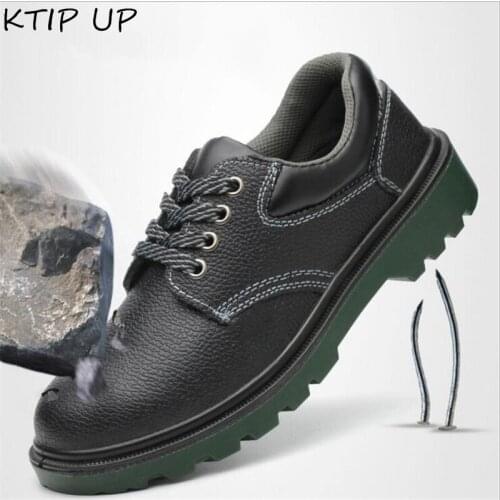 Men Safety Shoes Steel Toe Shoes Anti-smashing Anti-puncture Waterproof Leather Work Shoes Men Boots Indestructible Shoes