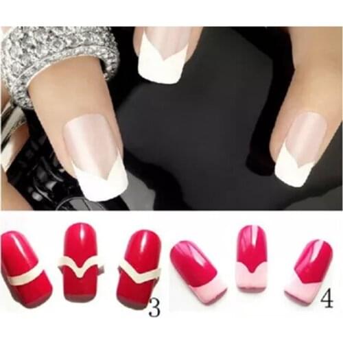 10 Sheets Nail Art Sticker French Tips Guides Decal Paper Acrylic UV Manicure