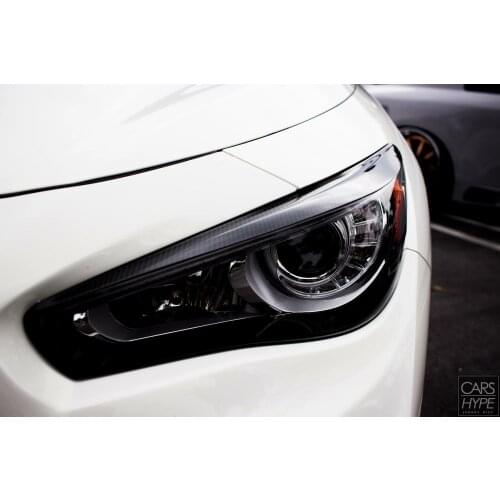 Carbon Fiber Headlight Eyelids Eyebrows for 2014-2020 Infiniti Q50 Q50s