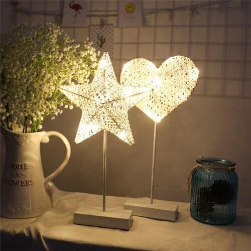 NDTUSMZ 40CM Star Shape Grass Rattan Woven Battery Power LED Night Light Girls Bedroom Decorative Table Lamp Gift Toy