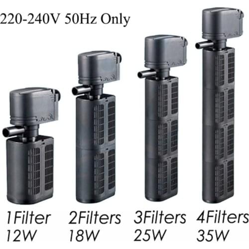 New Aquarium Filter Pump For Fish Tank Internal Submersible Pumps Spray Flow Biological Plus Power Water Purifier 12/18/25/35W