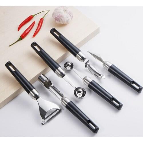 Stainless steel fruit knife carving paring knife planing apple enucleator melon and fruit ball digger kitchen tools accessories