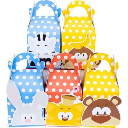 Peek a Boo Animals Kids Birthday Favor Box Party Candy Box Gift Box Cupcake Box Boy Party Supplies Decoration Event Party