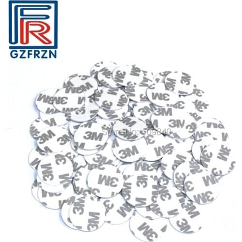 10pcs RFID 125KHz 25mm T5577 Rewritable Token Coin Cards Tag with 3M sticker For Copy Round Shape PVC Material