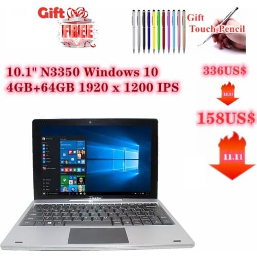 10.1 Inch Windows 10 Tablet PC 4+64GB Dual Camera 1920 x 1200 IPS Quad Core Support HDMI WIFI Tablets With 2in1 Dock Keyboard