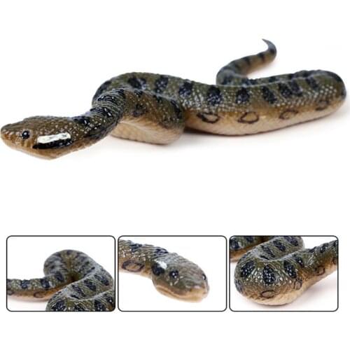 Fake Realistic Rubber Toy Snake North Us Green Anaconda Scary Halloween Props 97BE