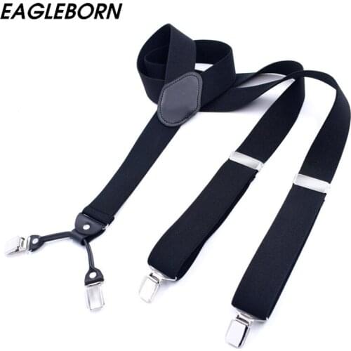 New Solid Navy Black Suspenders Male for Pants Wide 3.5*135cm Braces Unisex Classic Strap Bretels Men Braces for Trousers Street