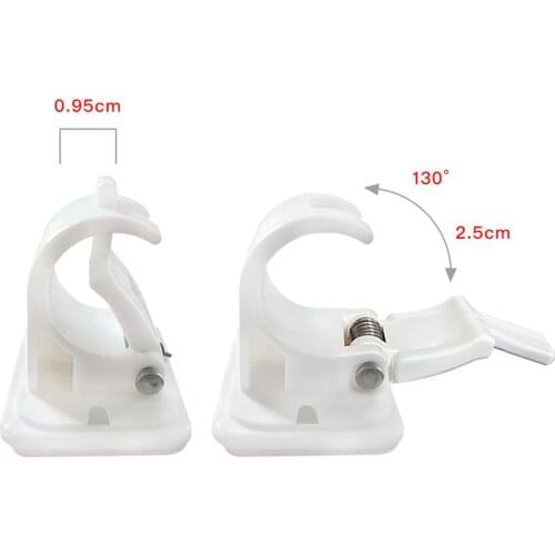 2pcs Durable Fishing Rod Holder Wall Mounted Space Saving Fish Pole Clamp Rest Rack Clip Organizer