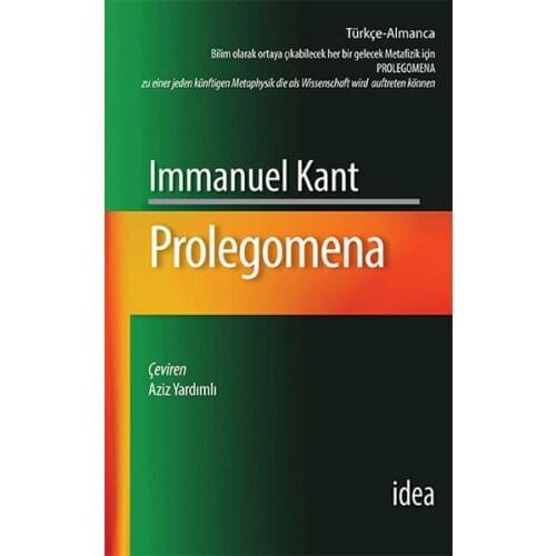Prolegomena Immanuel Kant İdea Publishing House Philosophy Sequence (TURKISH)