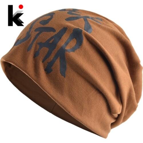 Fashion Letter Printing Bonnet Hats For Men Women Streetwear Solid Color Hip Hop Beanies Unisex Loose Style Rock Skullies Beanie
