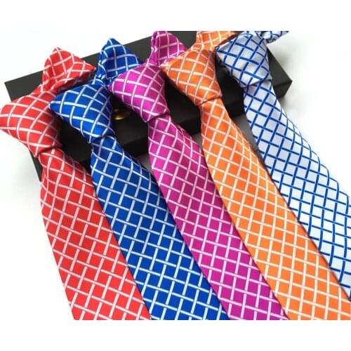 Grid Style Colorful tie of Polyester Material Mens Tie for Formal Business Event Festival