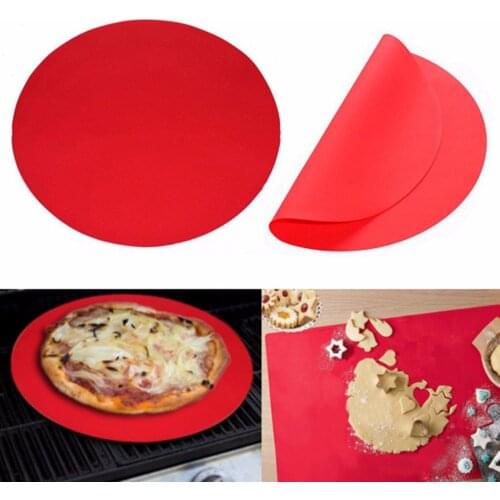 30cm Silicone Round Baking Mat Oven Microwave Cookie Pizza Pastry Sheet Pad