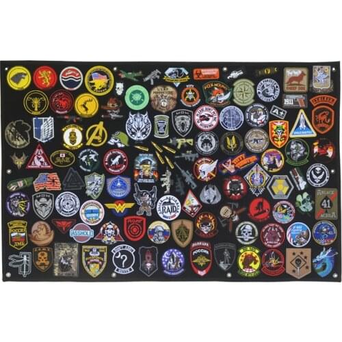 Foldable Storage Display Poster Wall Display Board Hook&Loop Tactical Military Army Epaulettes PatchesArmband Finishing Cloth