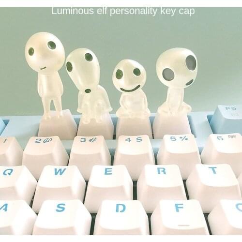 Tree Elf Luminous Keycap DIY Mechanical Keyboard Keycap Translucent Stereo Personalized Custom Fluorescent Keycap Cross Shaft
