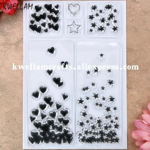 Heart Star Scrapbook DIY photo cards rubber stamp clear stamp transparent stamp 10x15cm KW8120105