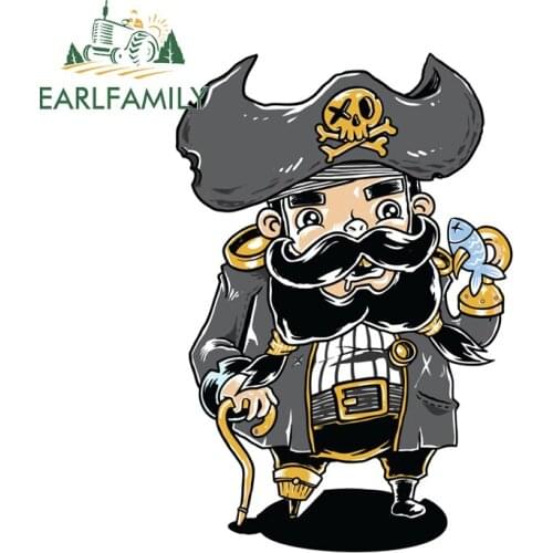 EARLFAMILY 13cm x 8.8cm for Pirate Car Stickers Waterproof SUV Scratch-proof Vinyl Material Window Decal Custom Printing Decal