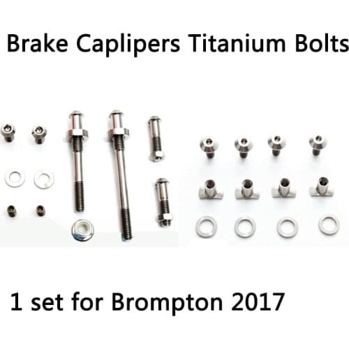 1 set Bicycle Caliper Clip + Brake Pad Bolts Titanium Alloy Full Set Screws Nuts for Brompton 0000-2017 46 g/set Bike Parts