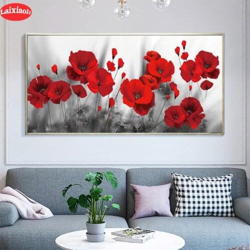 Diamond embroidery Red poppies full square round drill diamond painting 5d diy diamond mosaic home decoration