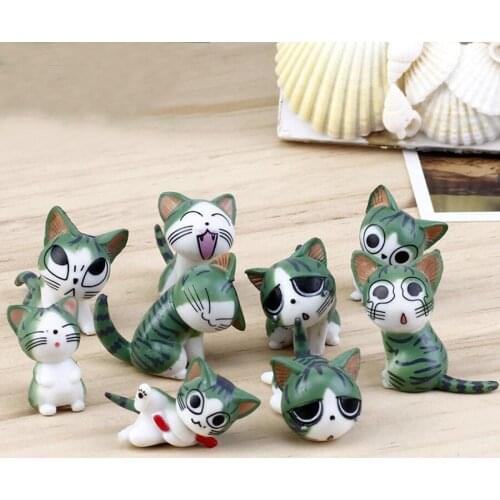 20pcs Animal 9 Designs Cute Cats Fairy Garden Miniatures Decorations for Terrarium Moss Bonsai Flowerpot Home Craft