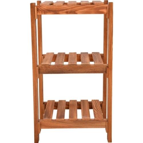 3 Tier Design Decorative Brown Wooden Home Kitchen Bathroom Tools Shoe Racks Shelf Holder Multi Functional Storage Organizer