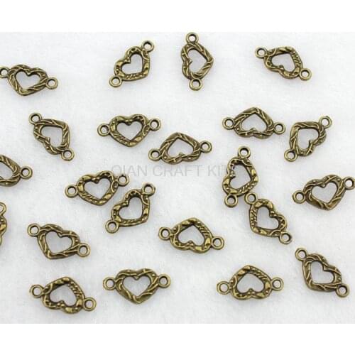 300pcs heart shape connector antique bronze jewerly making supplies love 16*10mm zinc alloy Charm Pendants DIY