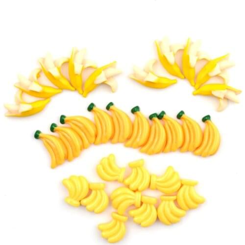 5Pcs Kawaii DIY Embellishment Accessories Resin Artificial Fake Miniature Food Fruit Banana Play DollHouse Toy Decorative Craft